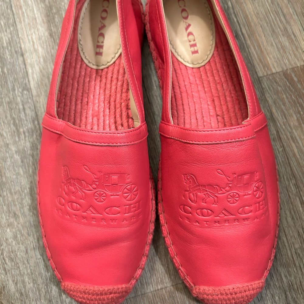 Coach Pink Charlie Leather Espadrilles Sandals - Picture 2 of 4
